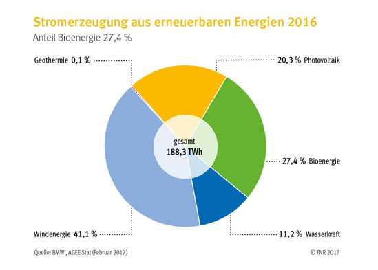 Stromerzeugung aus erneuerbaren Energien / Verhältnis Bioenergie - GF-Bio-Energie Hasetal GmbH in Löningen